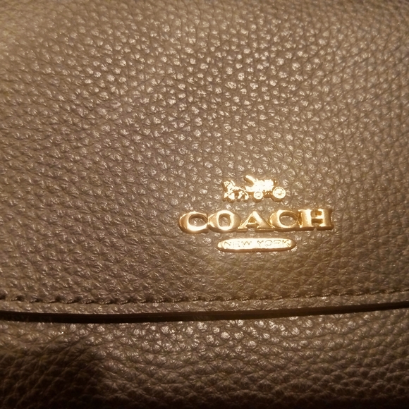 Coach Dark Brown Leather Wallet with Gold Logo - Picture 2 of 7